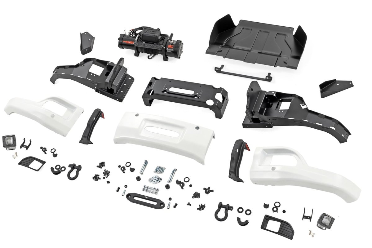 Chevrolet Silverado 1500 Bumper - Front - Rough Country - FXS - Summit White - '23-'26